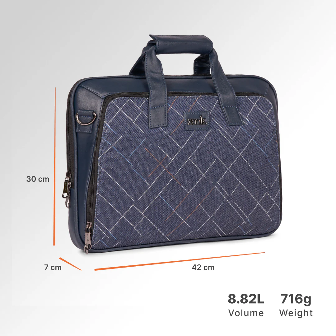 Bombay Tartan Executive Laptop Bag (Blue) - Image 3