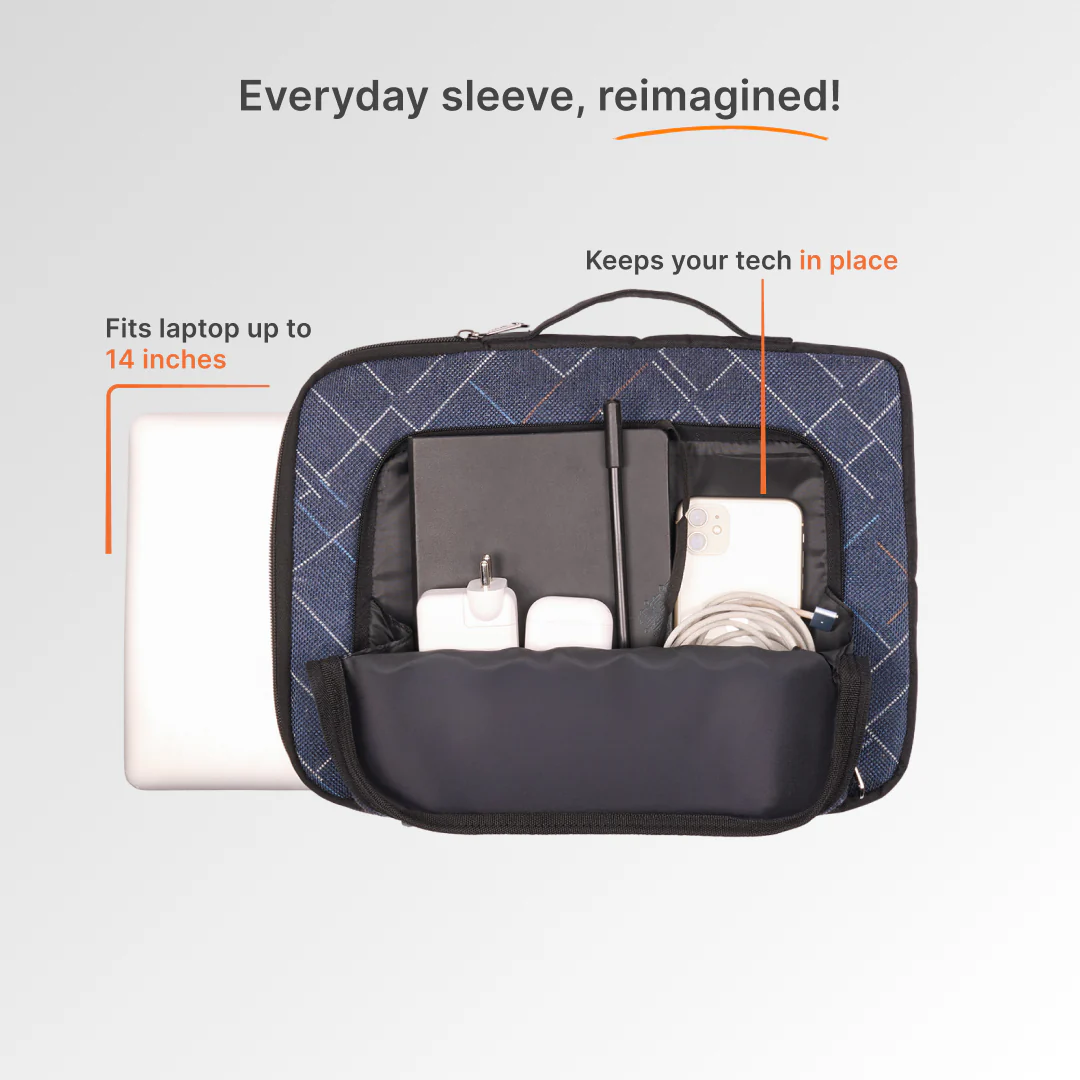 Bombay Tartan Signature Laptop Sleeve - 14inch (Black) - Image 6
