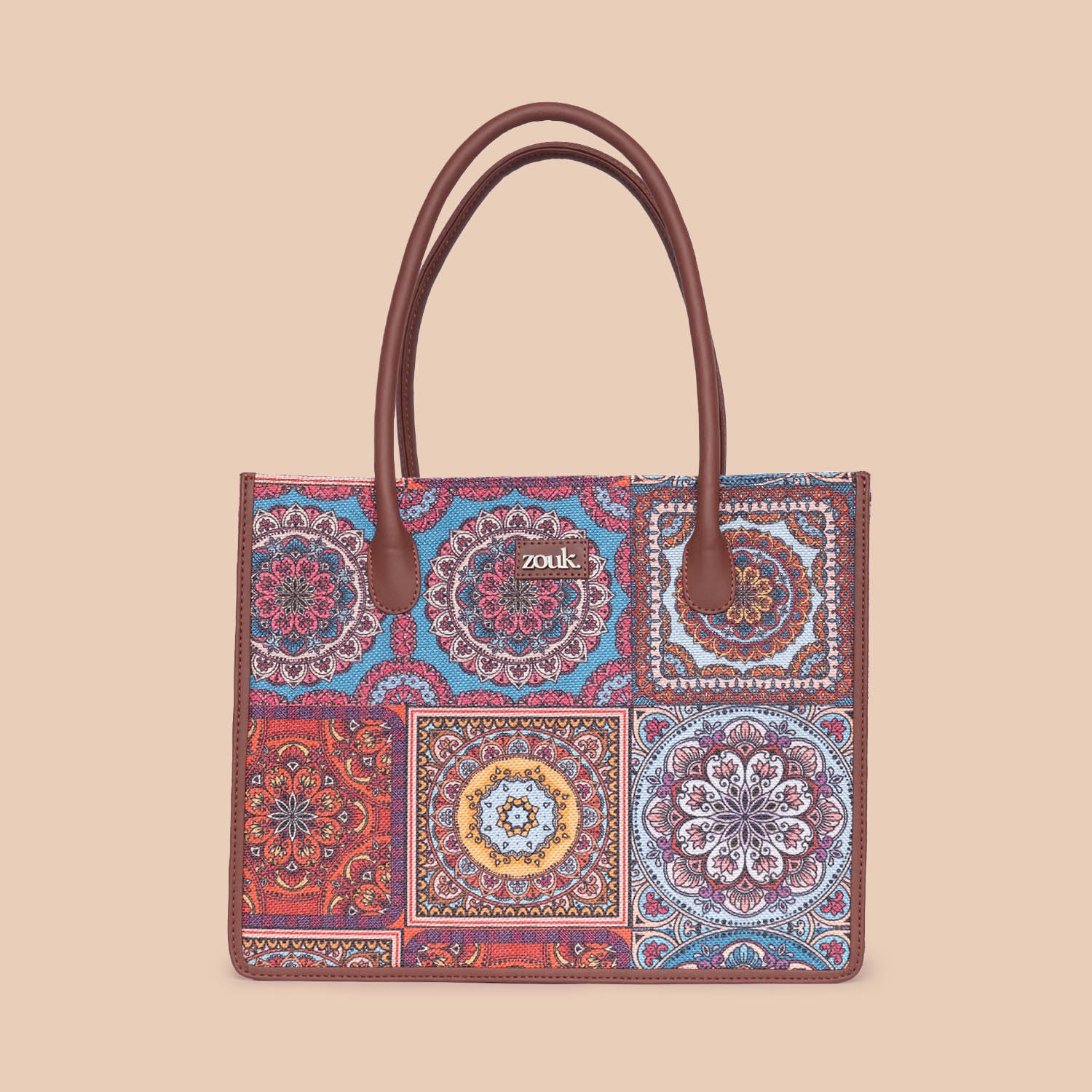 Multicolor Mandala Print Book Tote - Image 3
