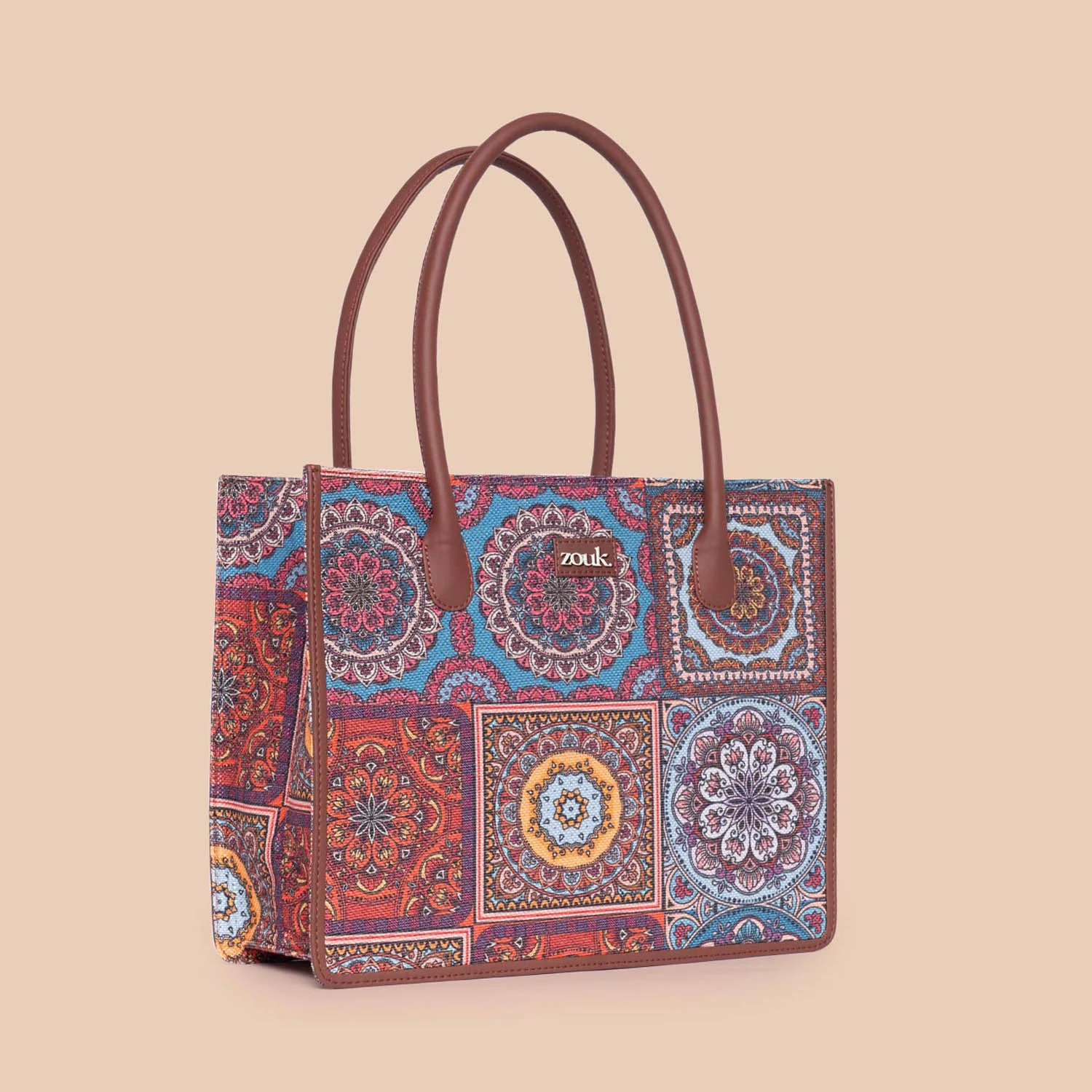 Multicolor Mandala Print Book Tote - Image 5