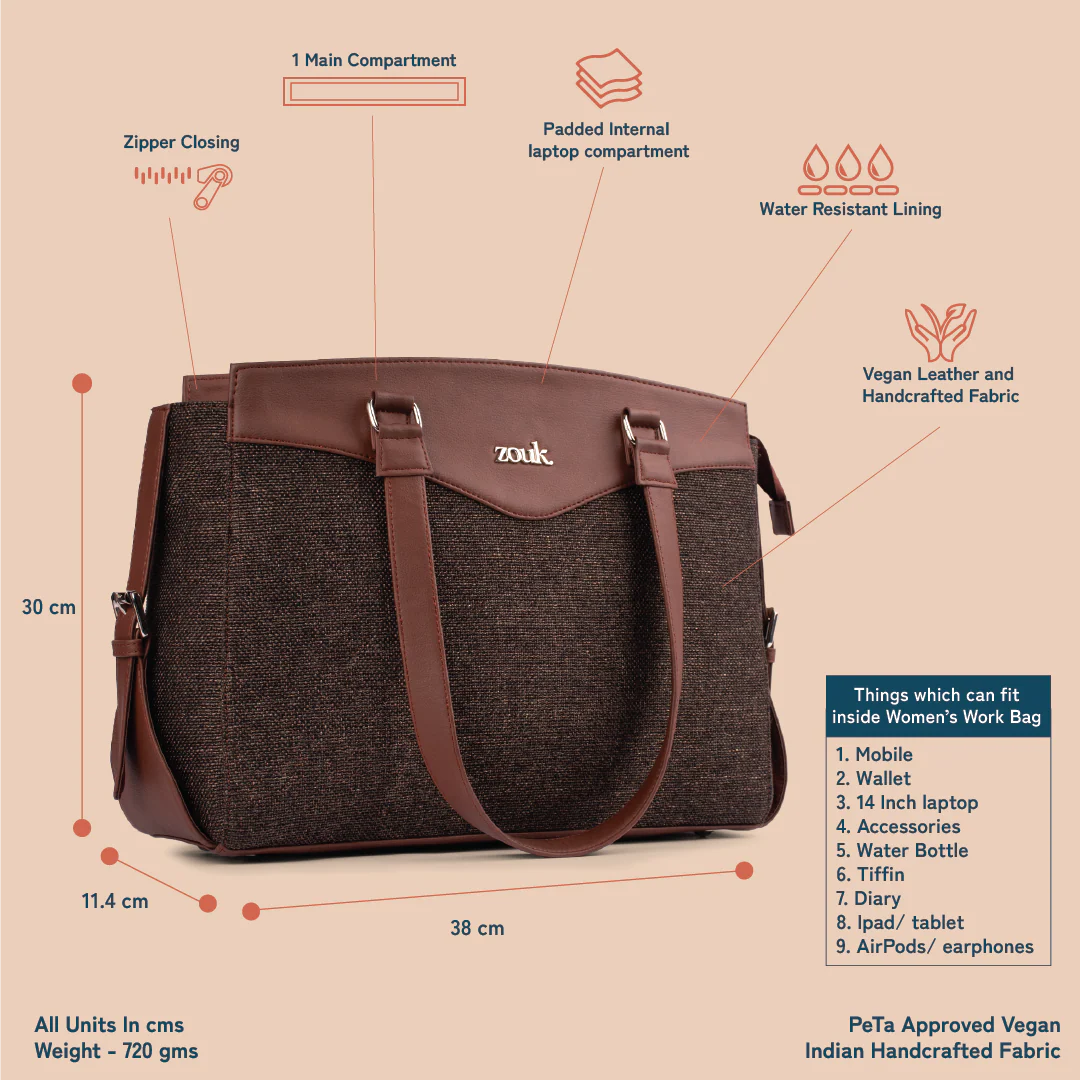 Bristel Women's Work Bag Brown - Image 5