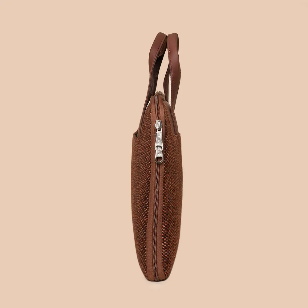 Brown Metal L-Zippered Laptop Sleeve - Image 11