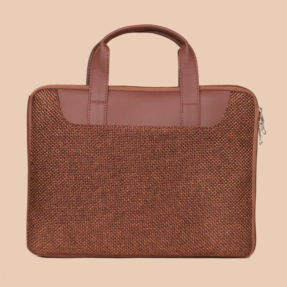 Brown Metal L-Zippered Laptop Sleeve - Image 6