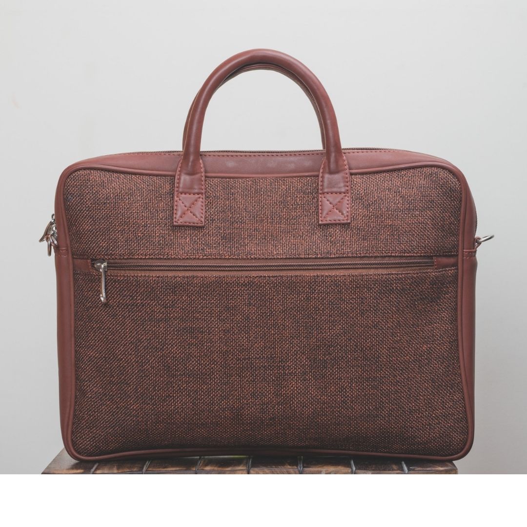 Brown Metal Laptop Bag - Image 3