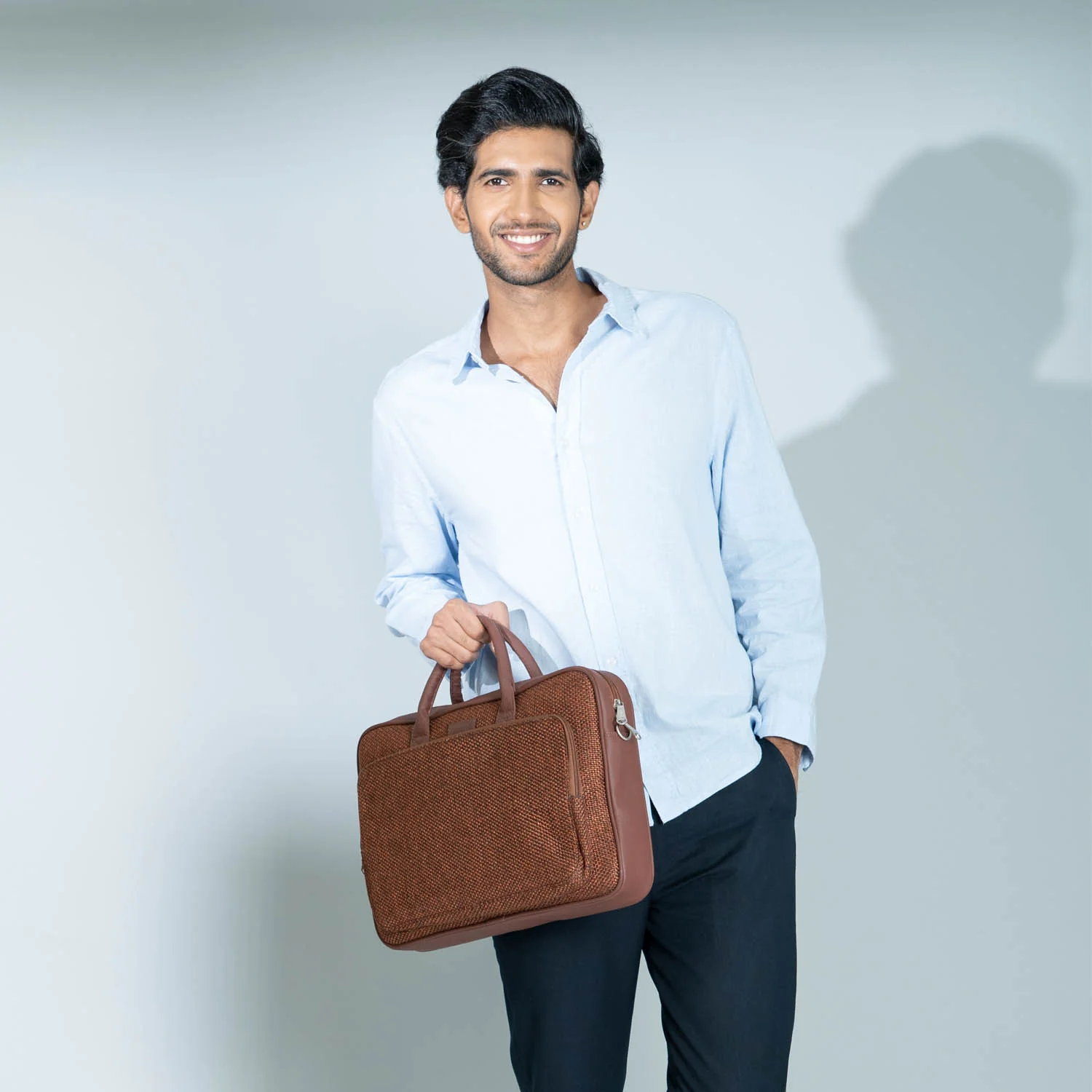 Brown Metal Laptop Bag - Image 4