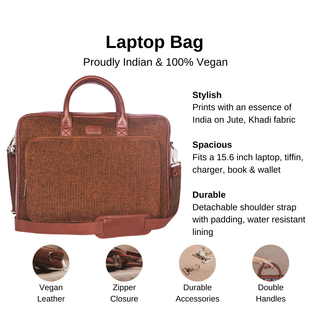 Brown Metal Laptop Bag - Image 6