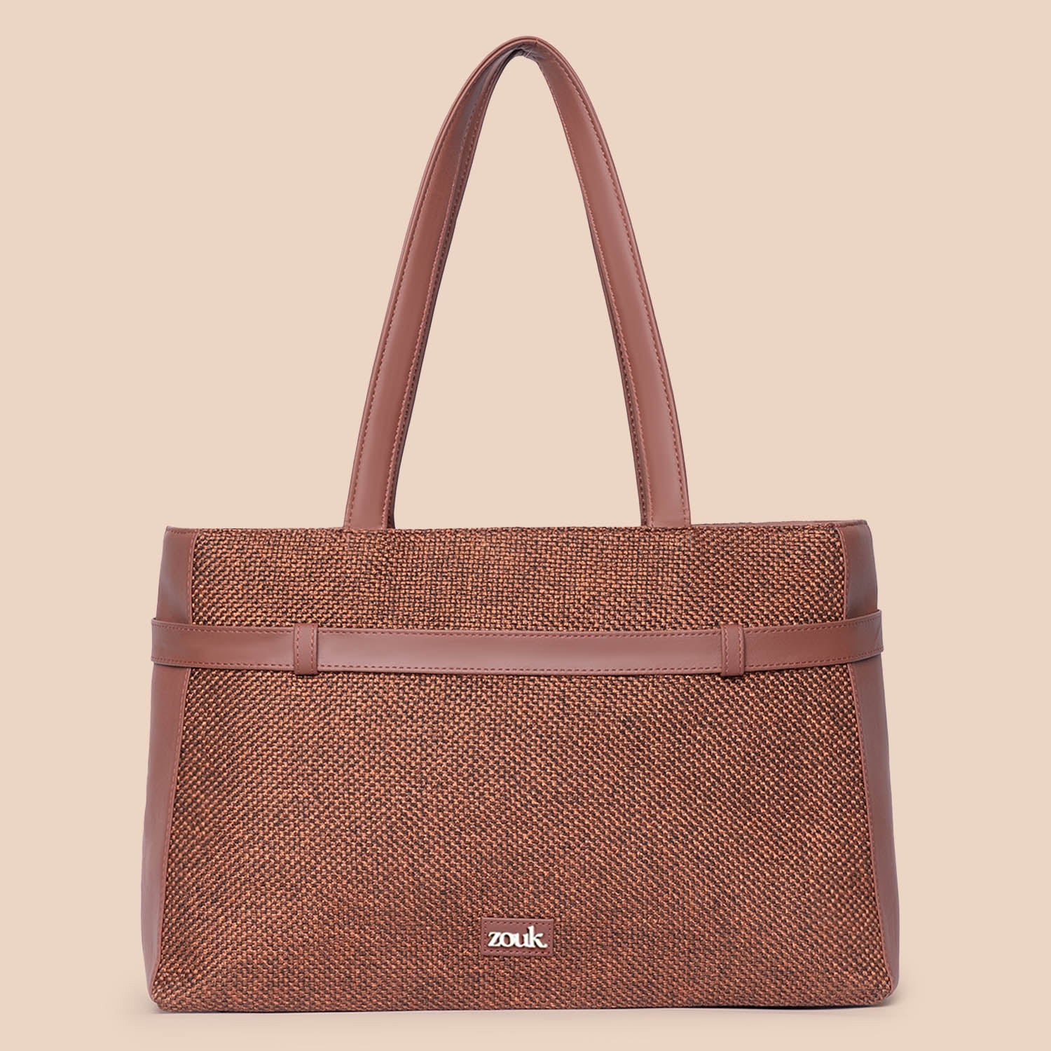 Brown Metal Statement Office Bag - Image 3