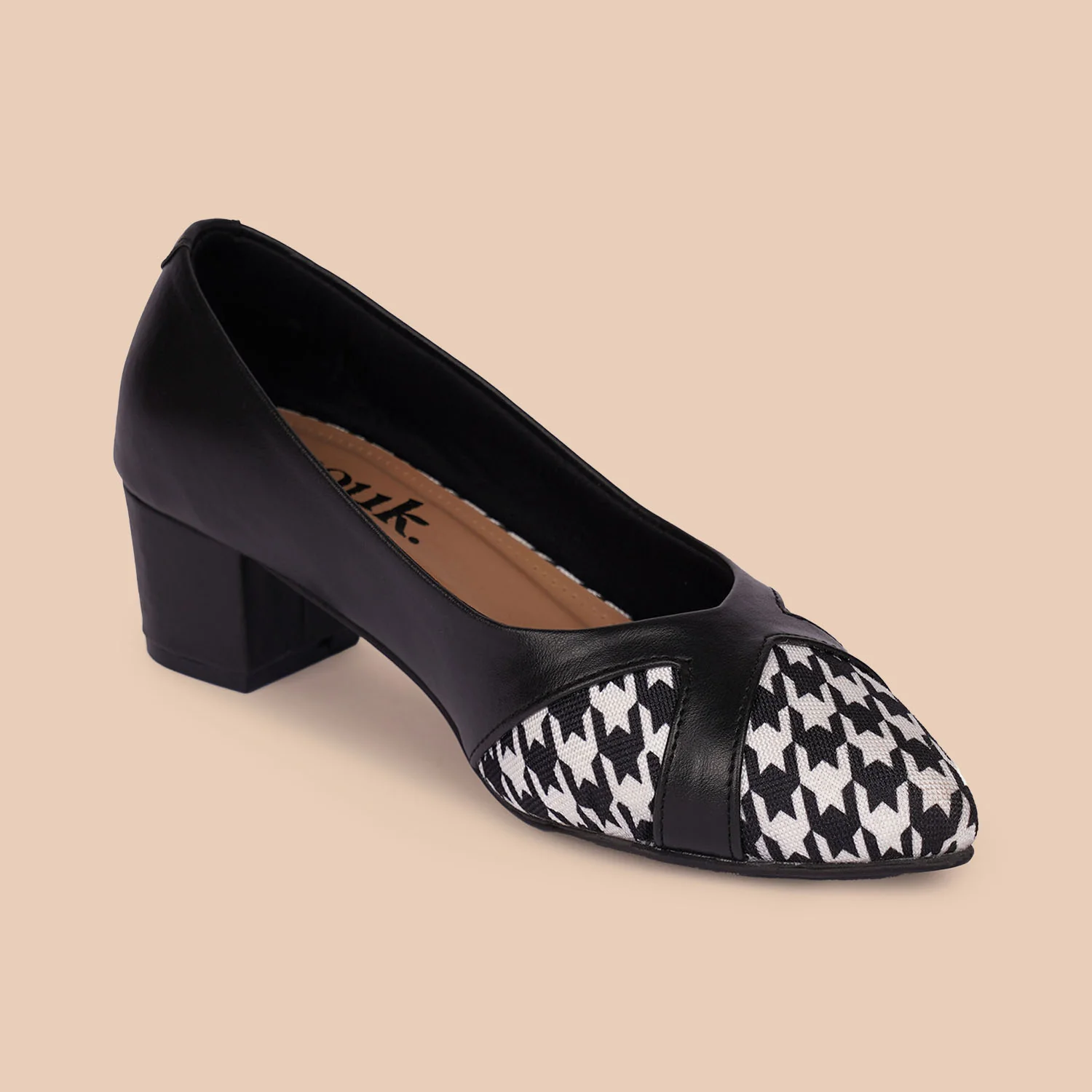 Calcutta Houndstooth Formal Block Heels - Image 10