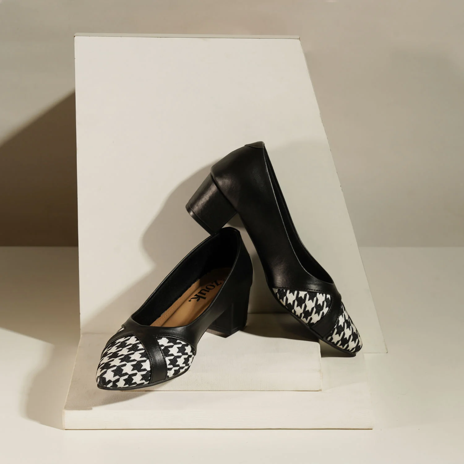 Calcutta Houndstooth Formal Block Heels - Image 4