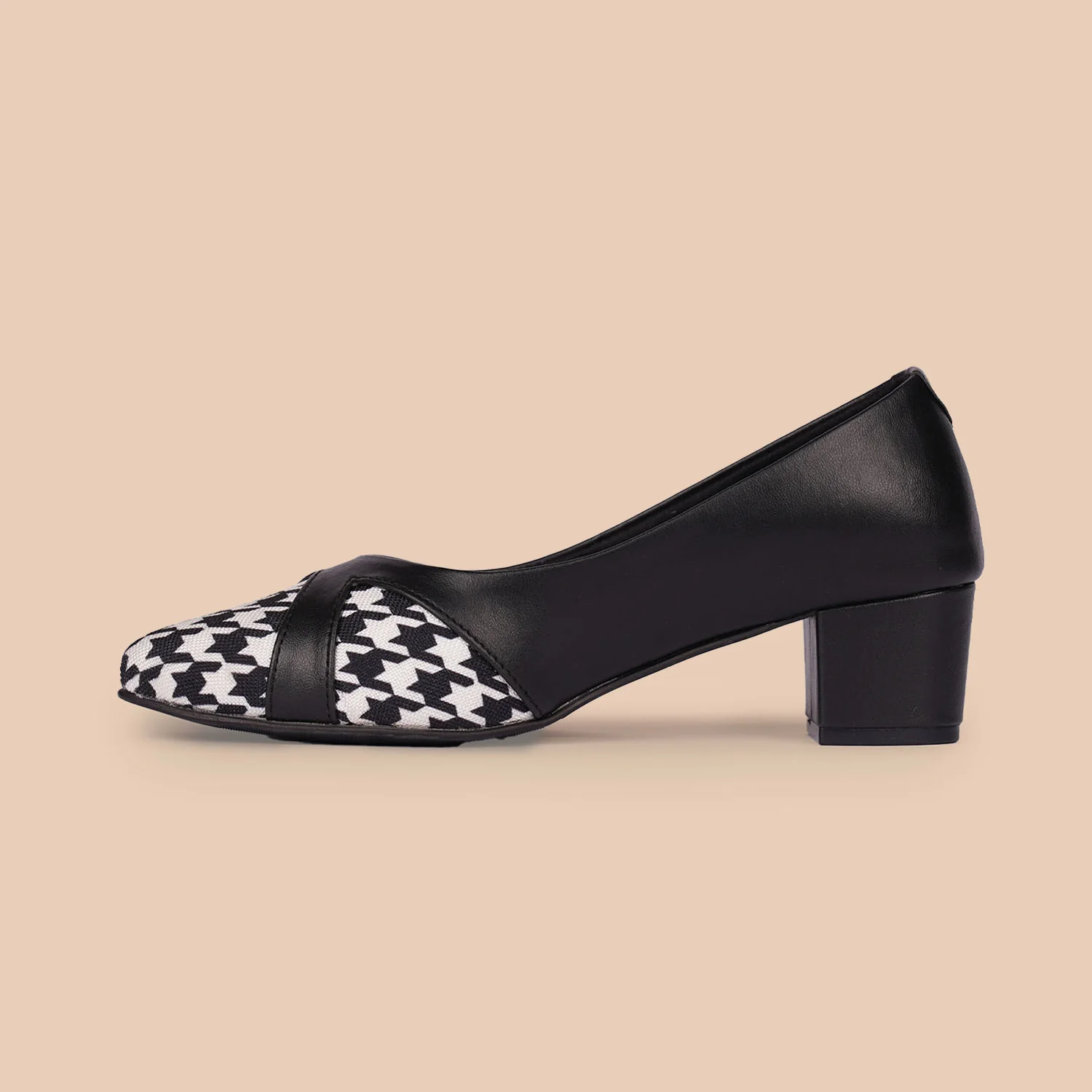 Calcutta Houndstooth Formal Block Heels - Image 9