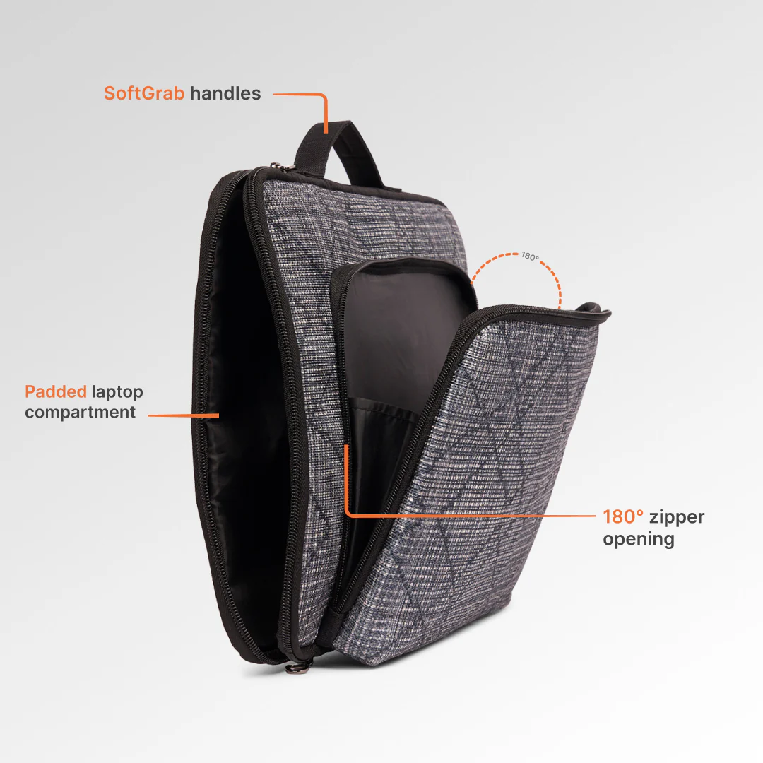 Calcutta Pixels Signature Laptop Sleeve - 14inch (Black) - Image 6