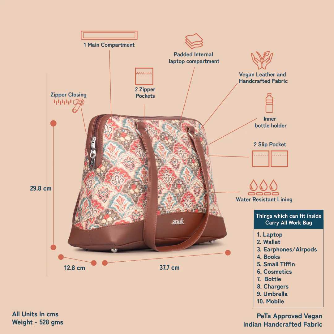 Mughal Art Multicolor Carry All Work Bag - Image 5