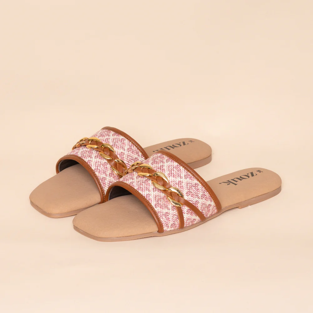 Chamoli Motif Women's Embellished Sliders - Image 4