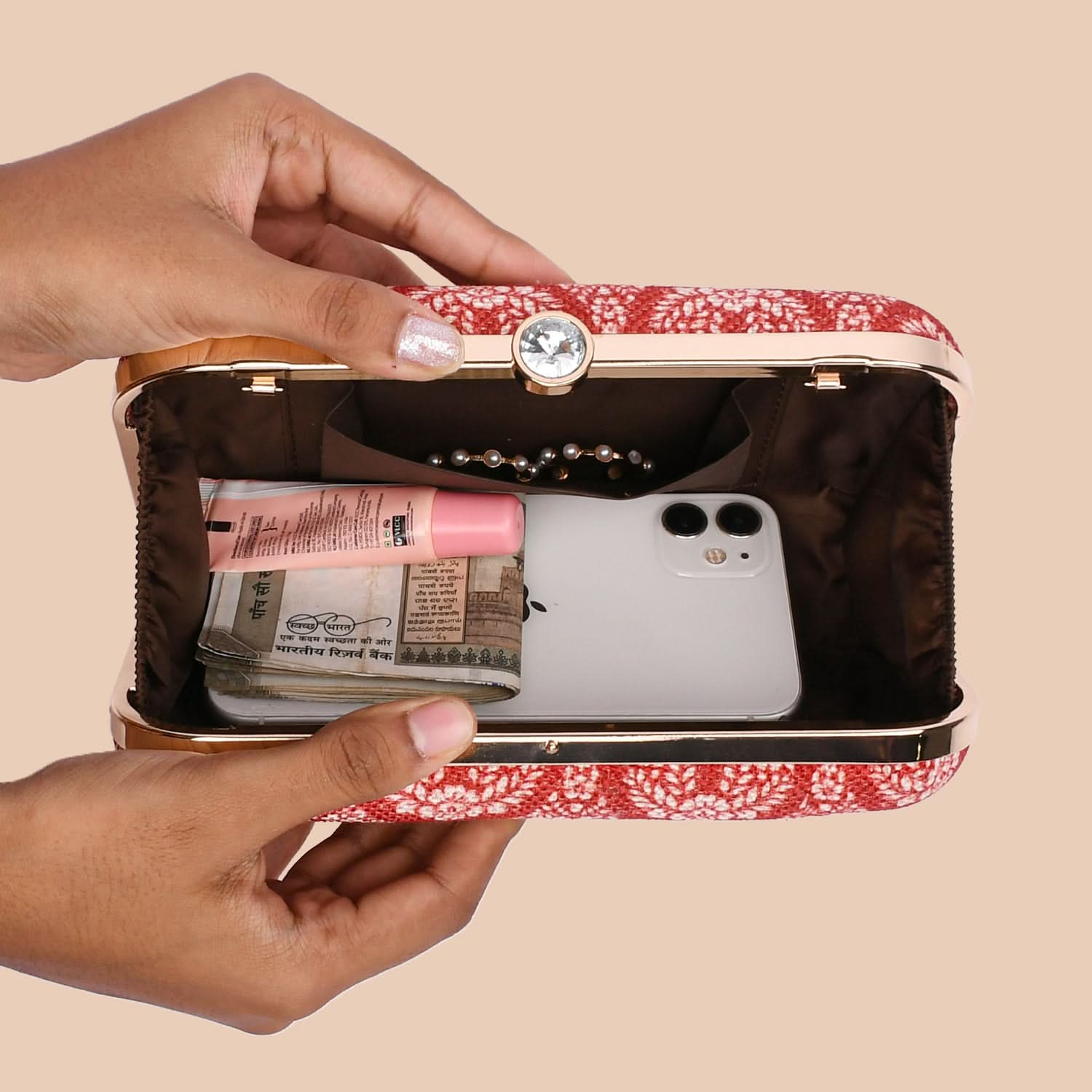 Chanderi Phool Clutch - Image 9