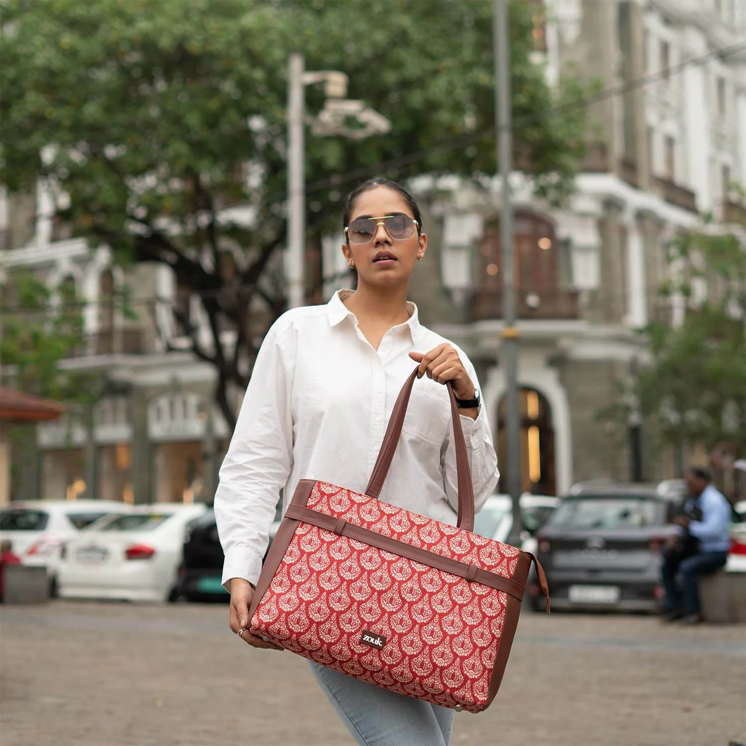 Chanderi Phool Statement Office Bag - Image 2