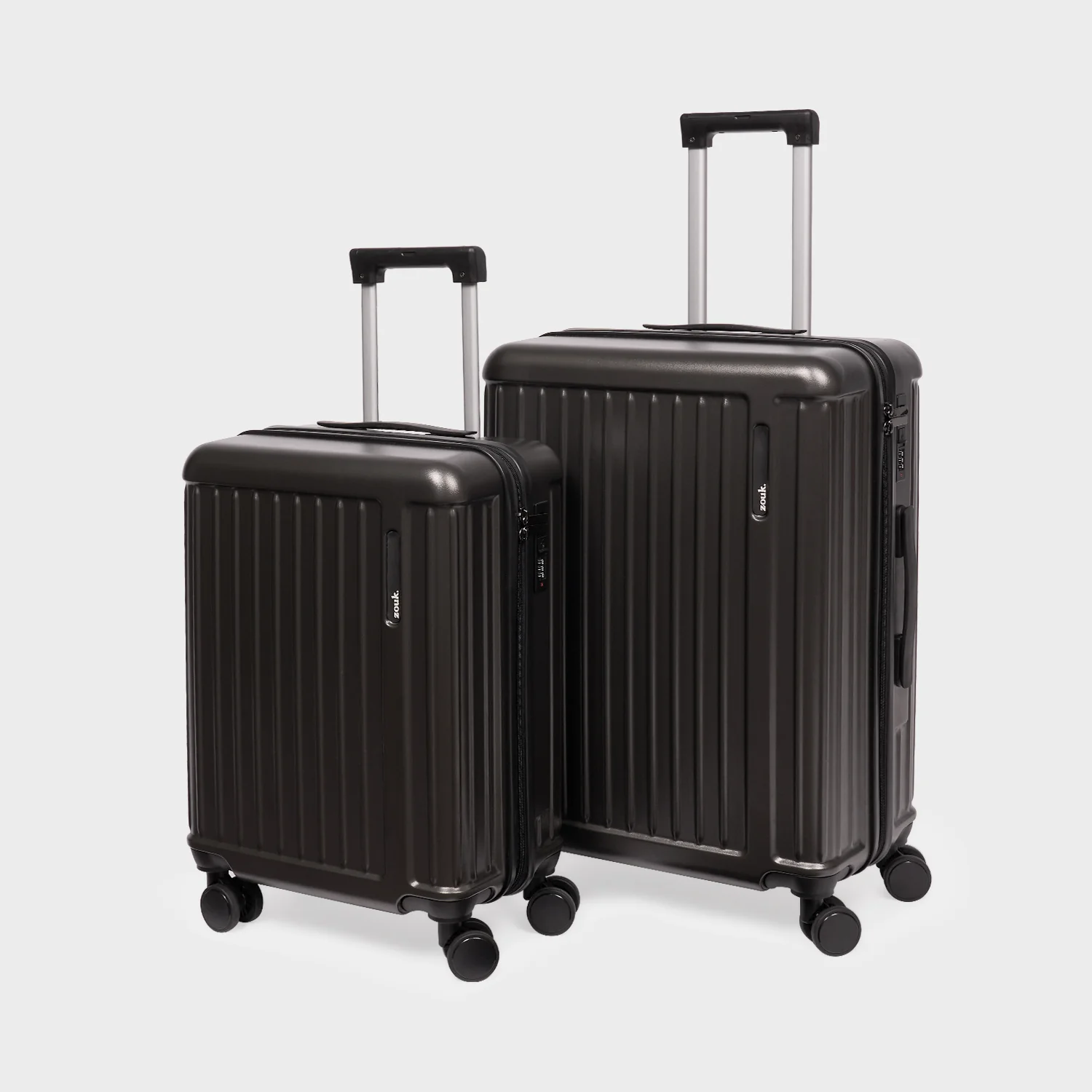 Charcoal Grey Sahana Trolley Bag - Set of 2 (Cabin + Medium)
