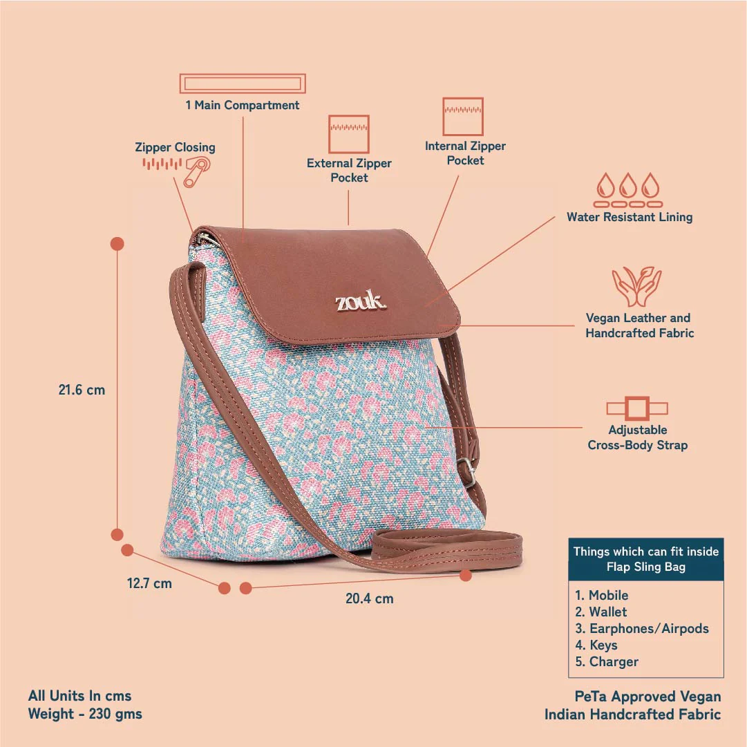 Chettinad Florals Flap Sling Bag - Image 3