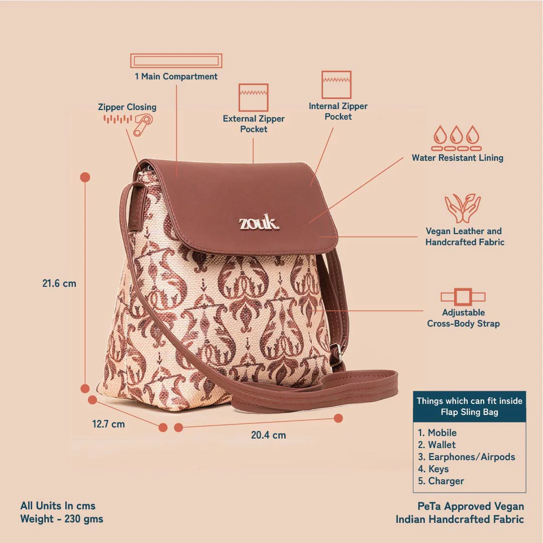 Chhavi Niwas Jhoomar Motif Flap Sling Bag - Image 4