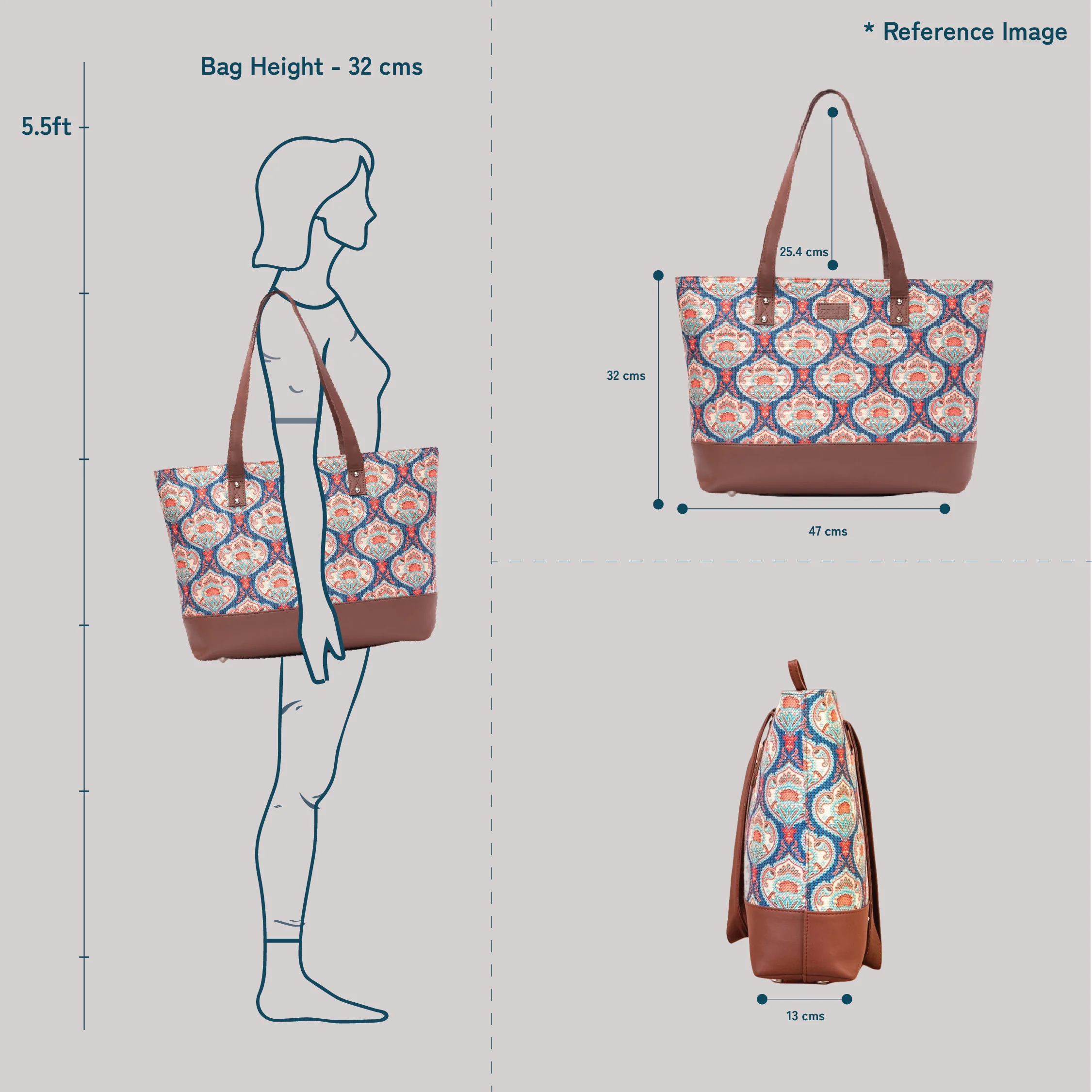 Chhavi Niwas Jhoomar Motif Shoulder Tote Bag - Image 4