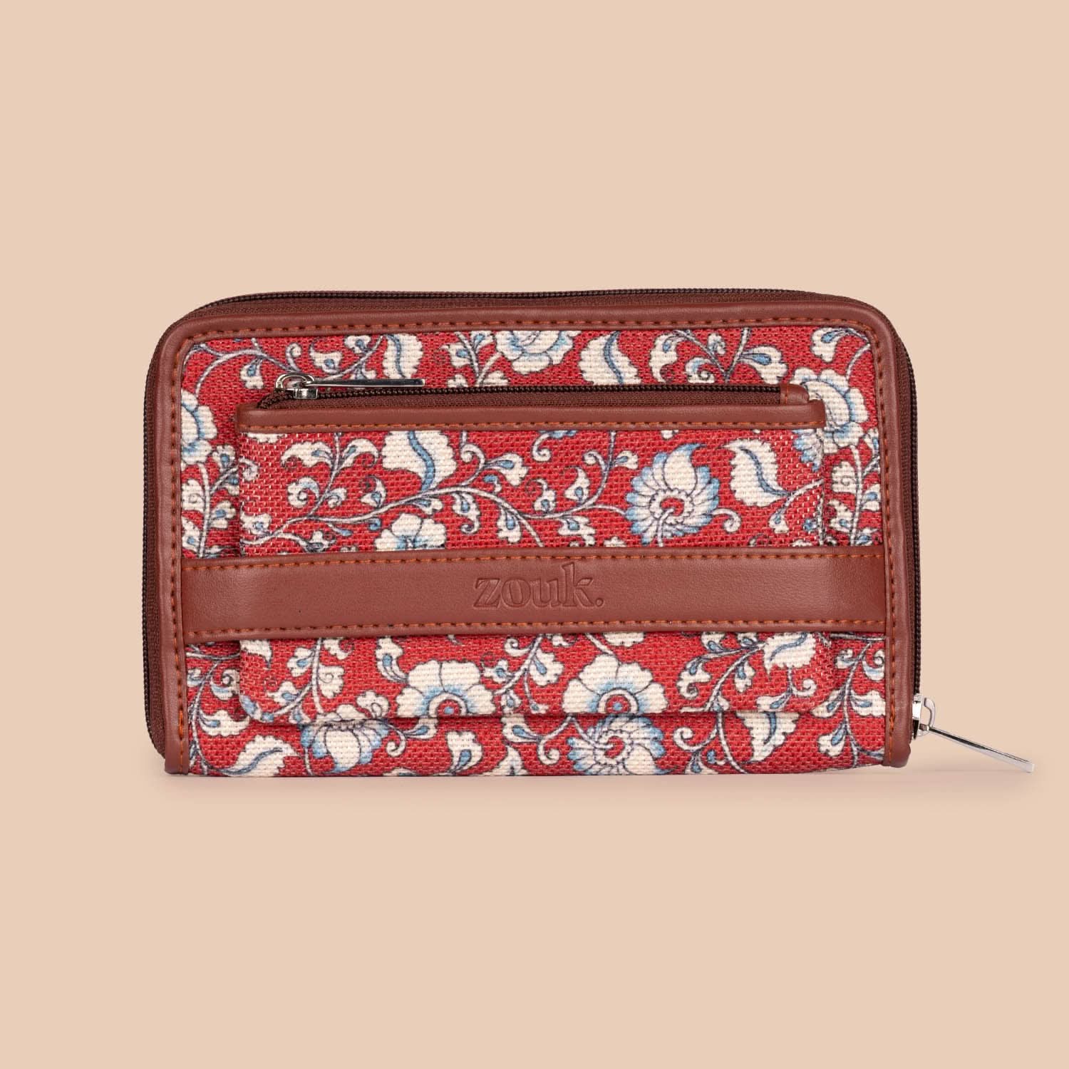Chittoor Blue Kalamkari & Chittoor Red Kalamkari - Office Tote Bag & Classic Zipper Wallet Combo - Image 6