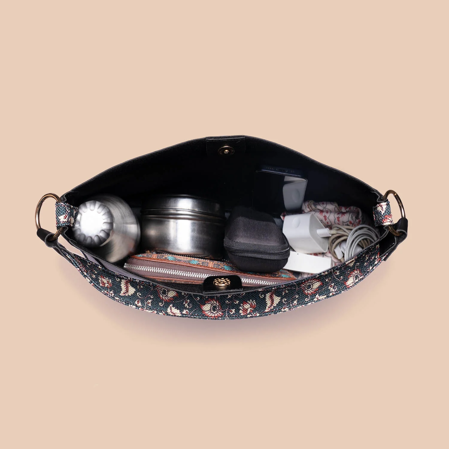 Chittoor Blue Kalamkari Classic Open Tote - Image 13