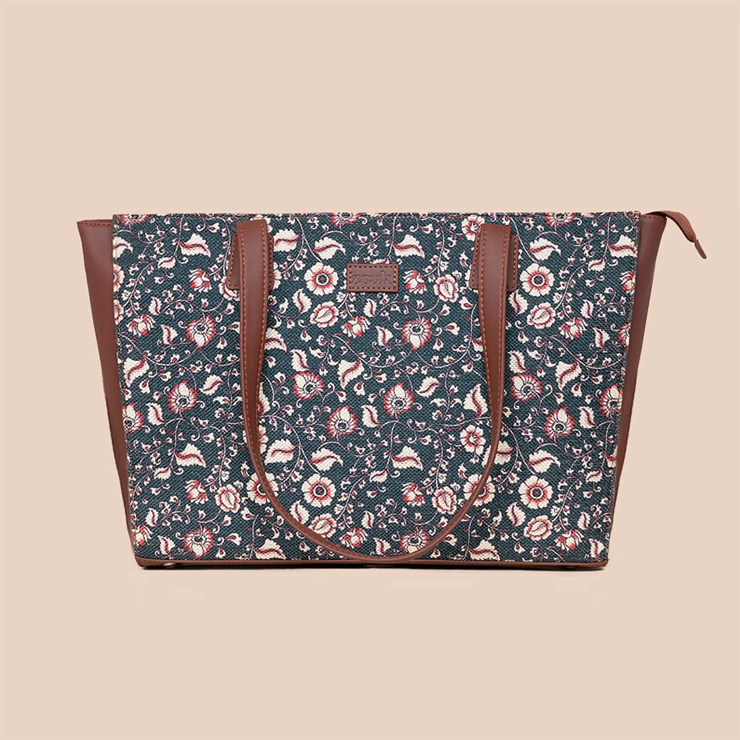 Chittoor Blue Kalamkari & Kovil Blue - Office Tote Bag & Sling Bag Combo - Image 2