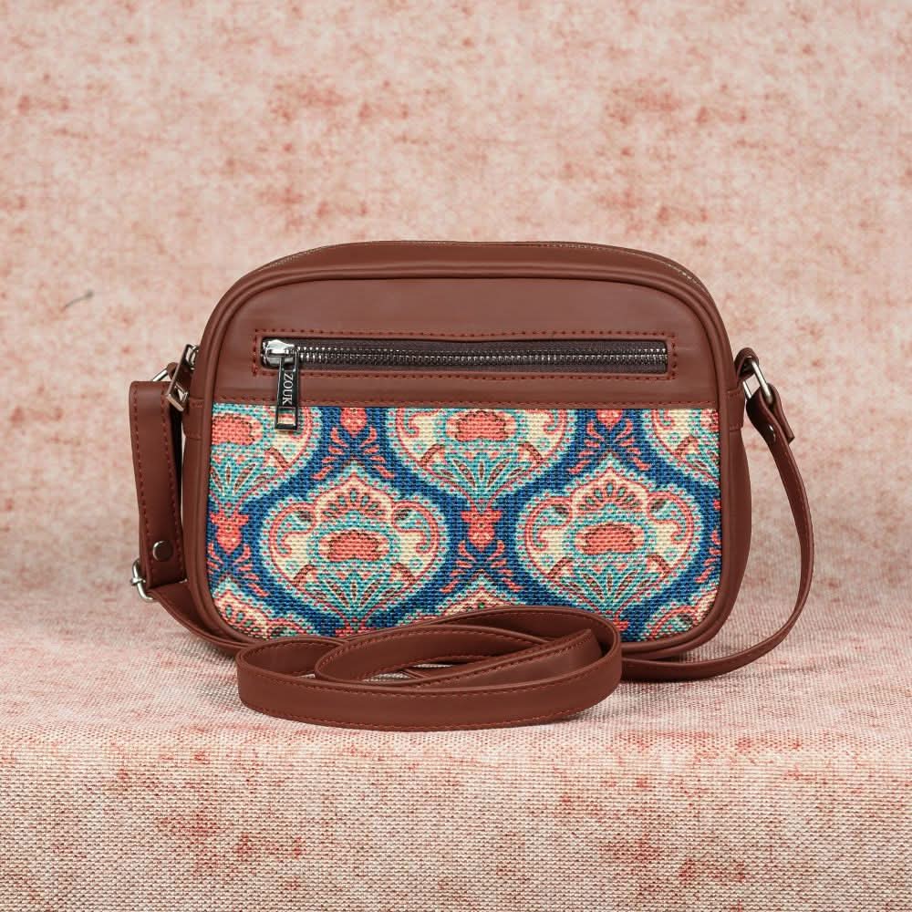 Chittoor Blue Kalamkari & Kovil Blue - Office Tote Bag & Sling Bag Combo - Image 7
