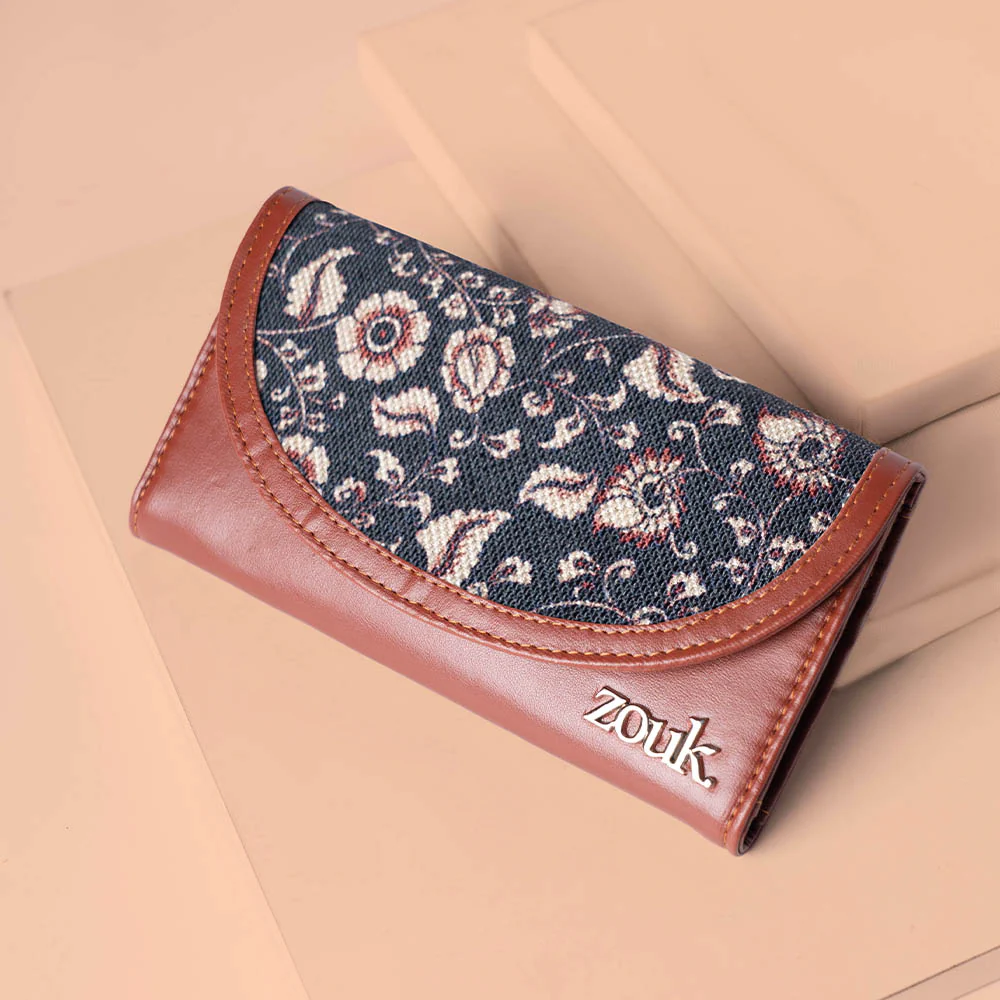 Chittoor Blue Kalamkari Kyra Flap Wallet - Image 2