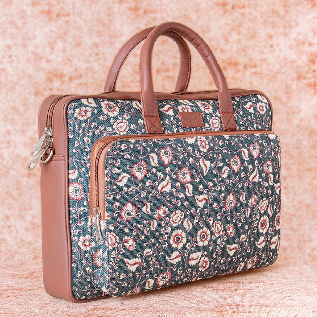 Chittoor Blue Kalamkari Laptop Bag - Image 3
