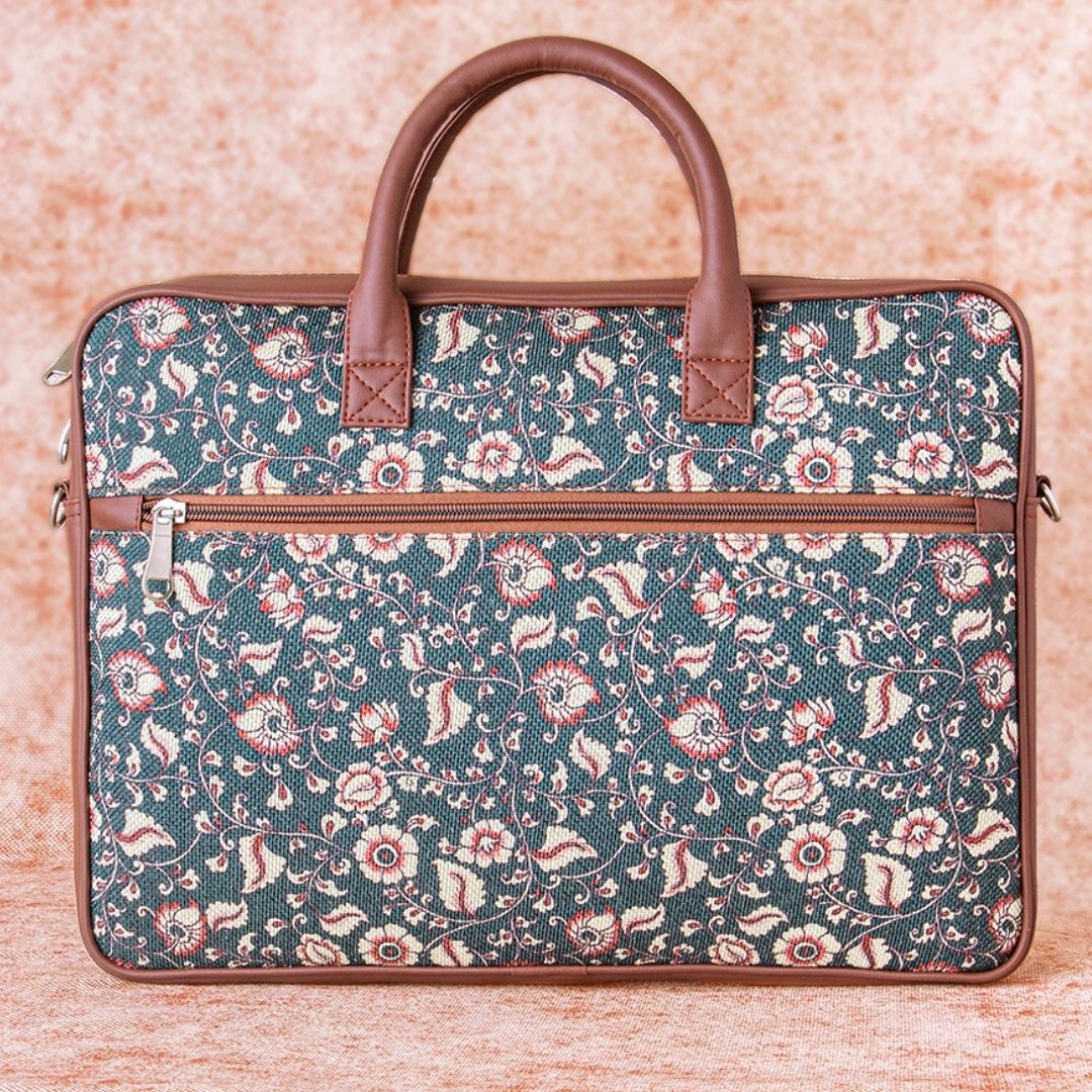 Chittoor Blue Kalamkari Laptop Bag - Image 4