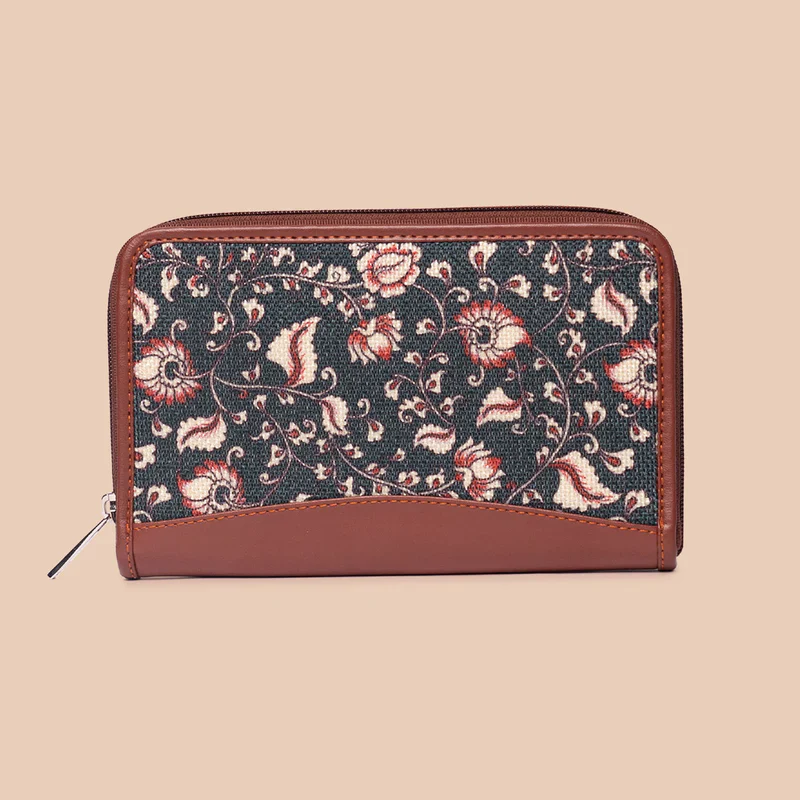 Chittoor Blue Kalamkari- Office Bag & Chain Wallet Combo - Image 9