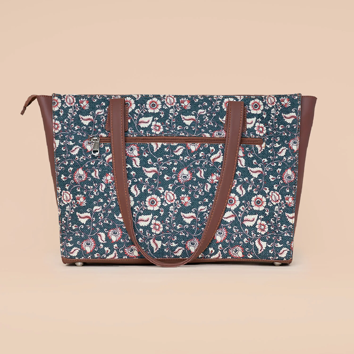 Chittoor Blue Kalamkari Office Tote Bag - Image 3