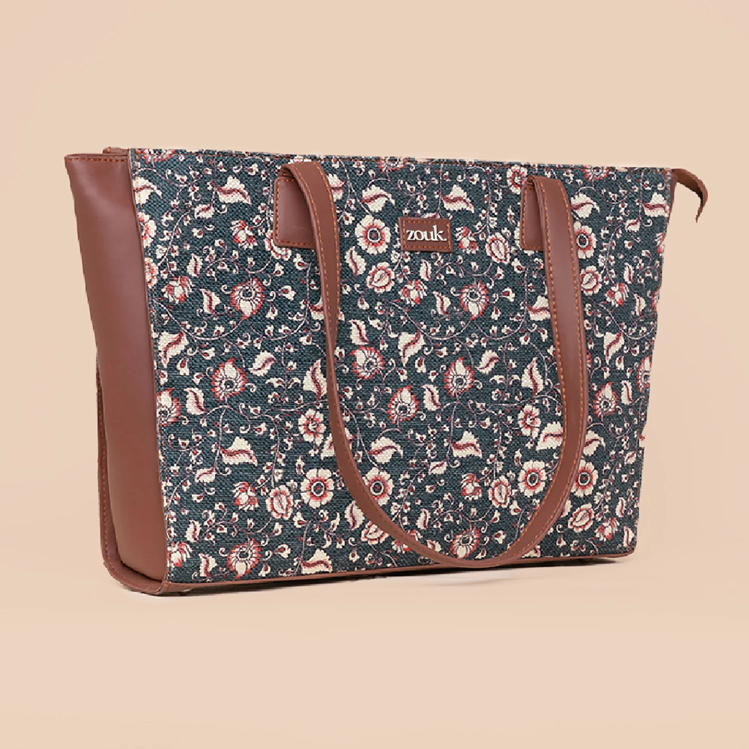 Chittoor Blue Kalamkari Office Tote Bag - Image 4