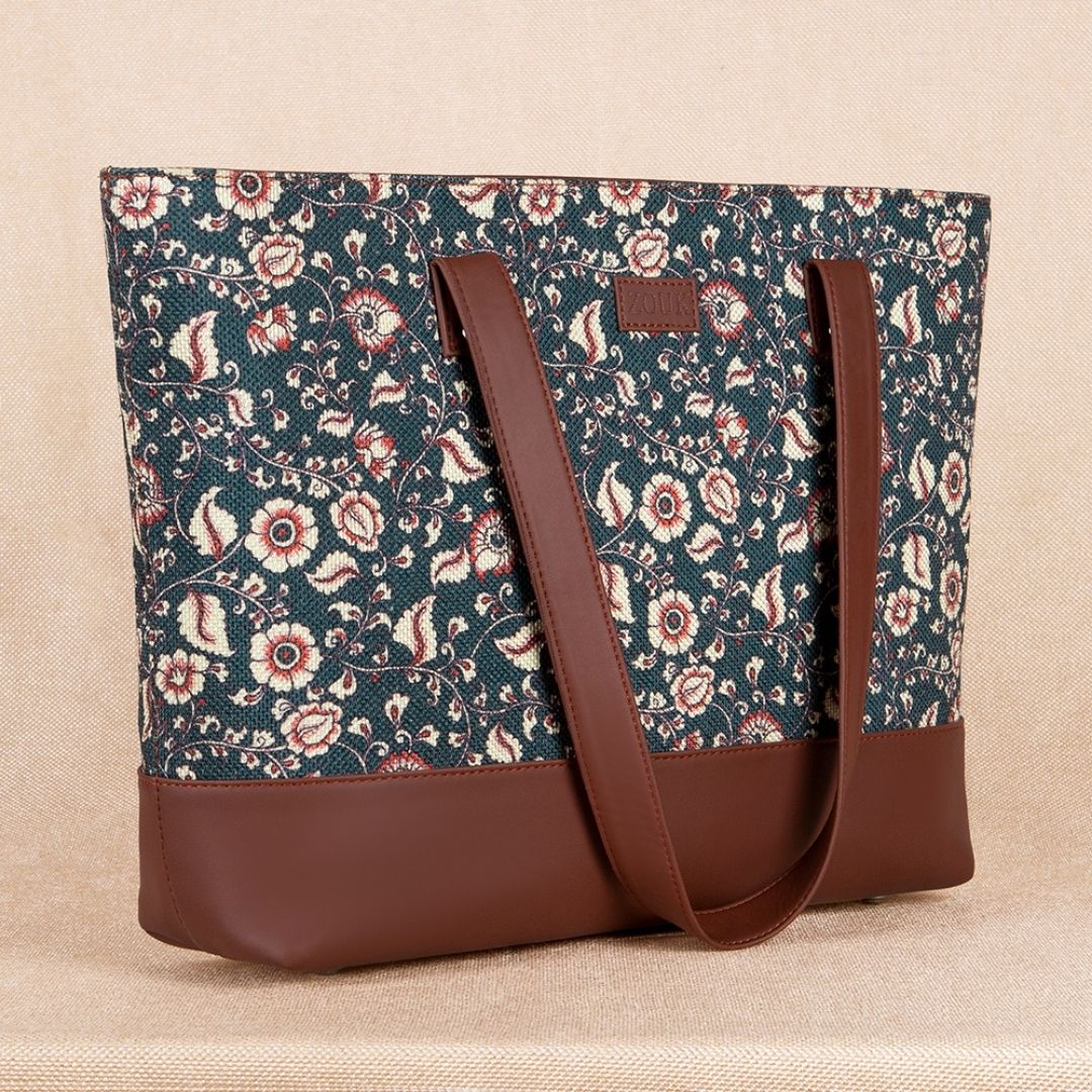 Chittoor Blue Kalamkari Shoulder Tote Bag - Image 3