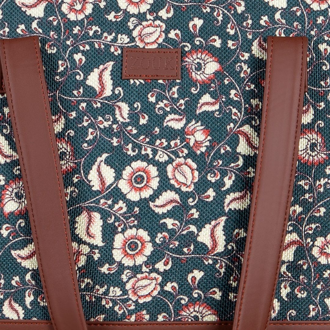 Chittoor Blue Kalamkari Shoulder Tote Bag - Image 6