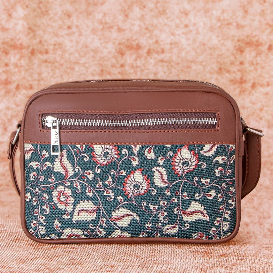 Chittoor Blue Kalamkari Sling Bag - Image 3