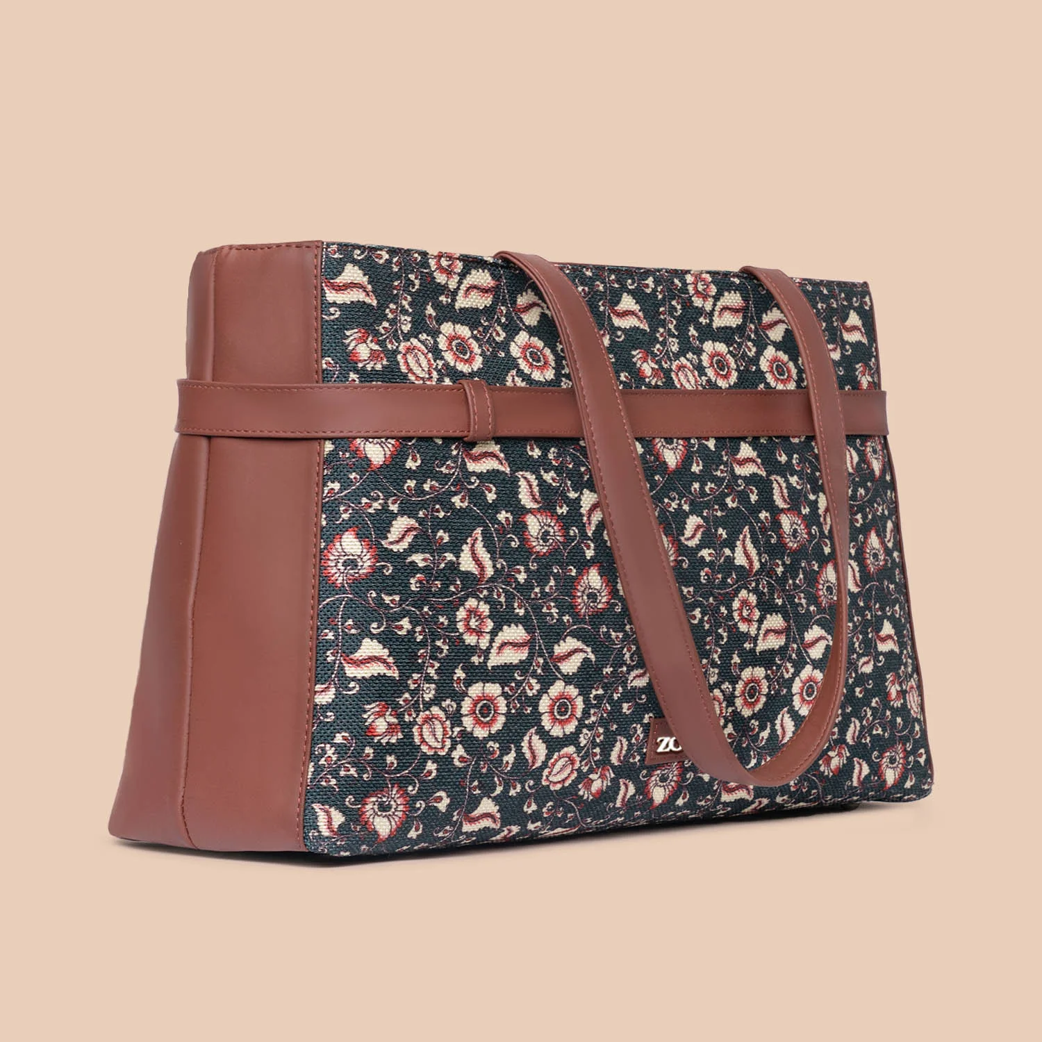 Chittoor Blue Kalamkari Statement Office Bag - Image 4