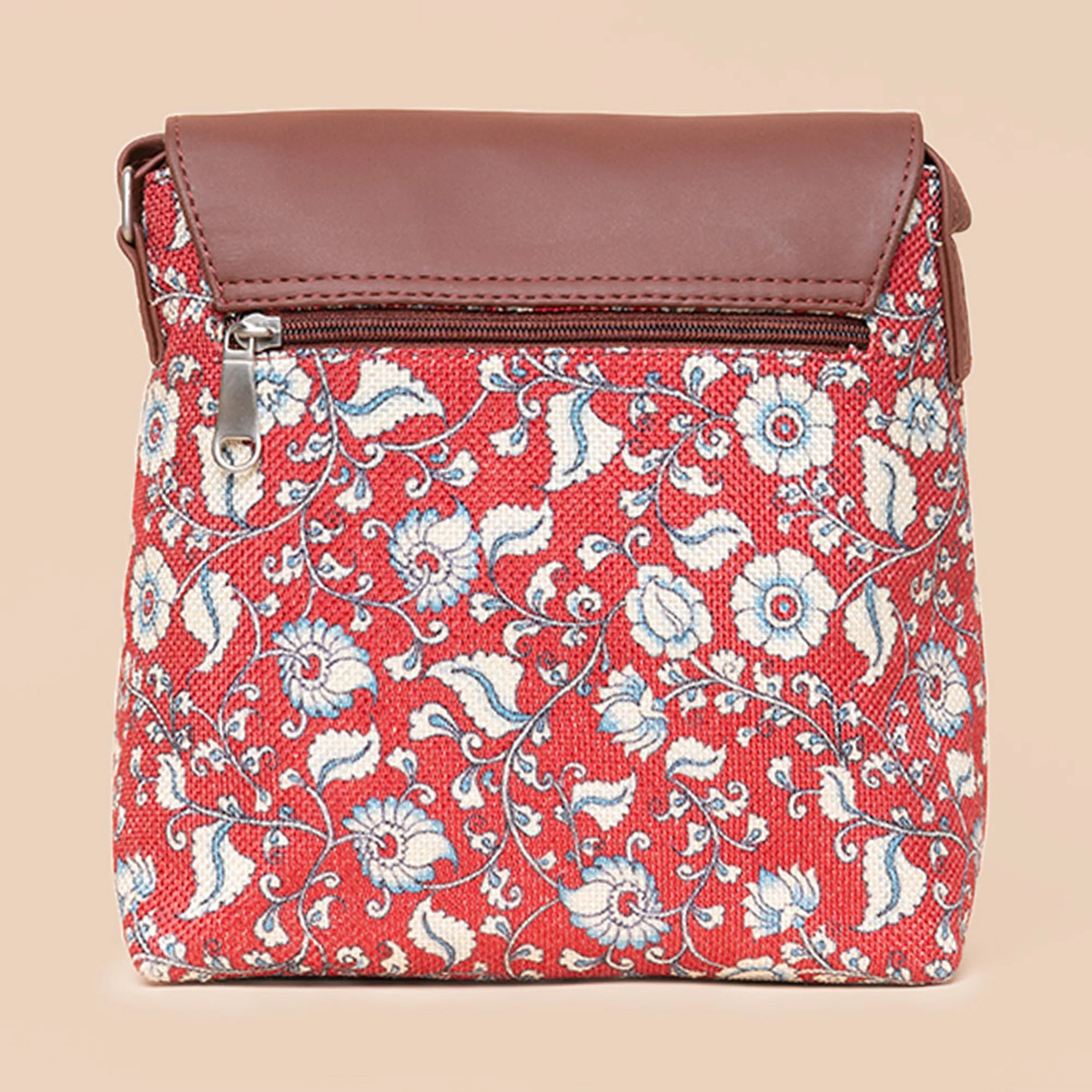 Chittoor Red Kalamkari Flap Sling Bag - Image 3