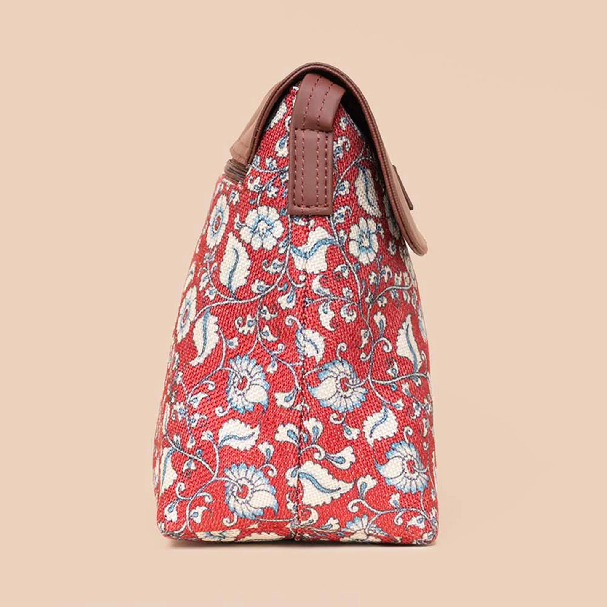 Chittoor Red Kalamkari Flap Sling Bag - Image 7