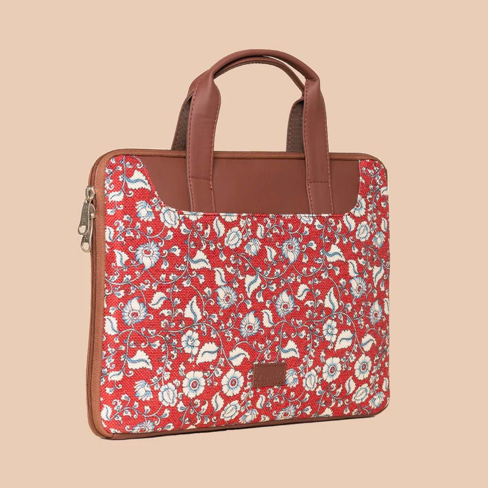 Chittoor Red Kalamkari L-Zippered Laptop Sleeve - Image 6