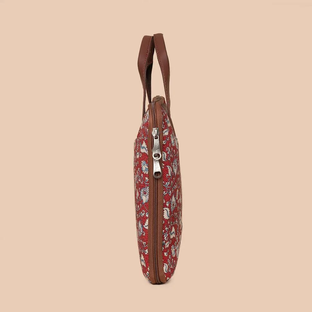 Chittoor Red Kalamkari L-Zippered Laptop Sleeve - Image 9