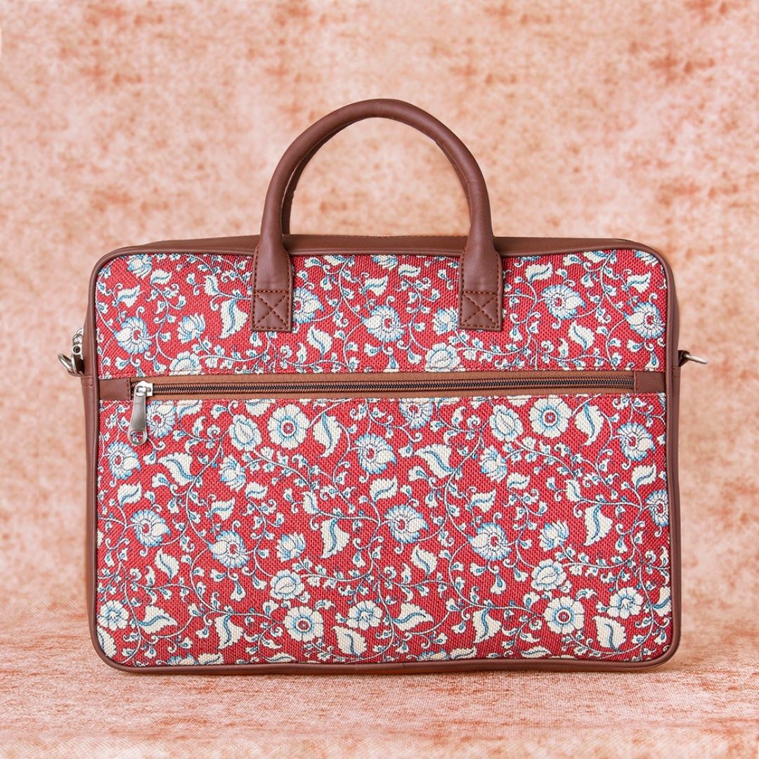 Chittoor Red Kalamkari Laptop Bag - Image 3