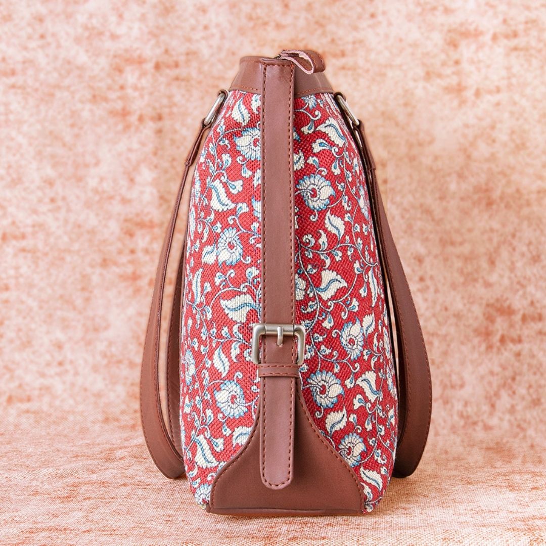 Chittoor Red Kalamkari - Office Bag & Classic Zipper Wallet Combo - Image 5