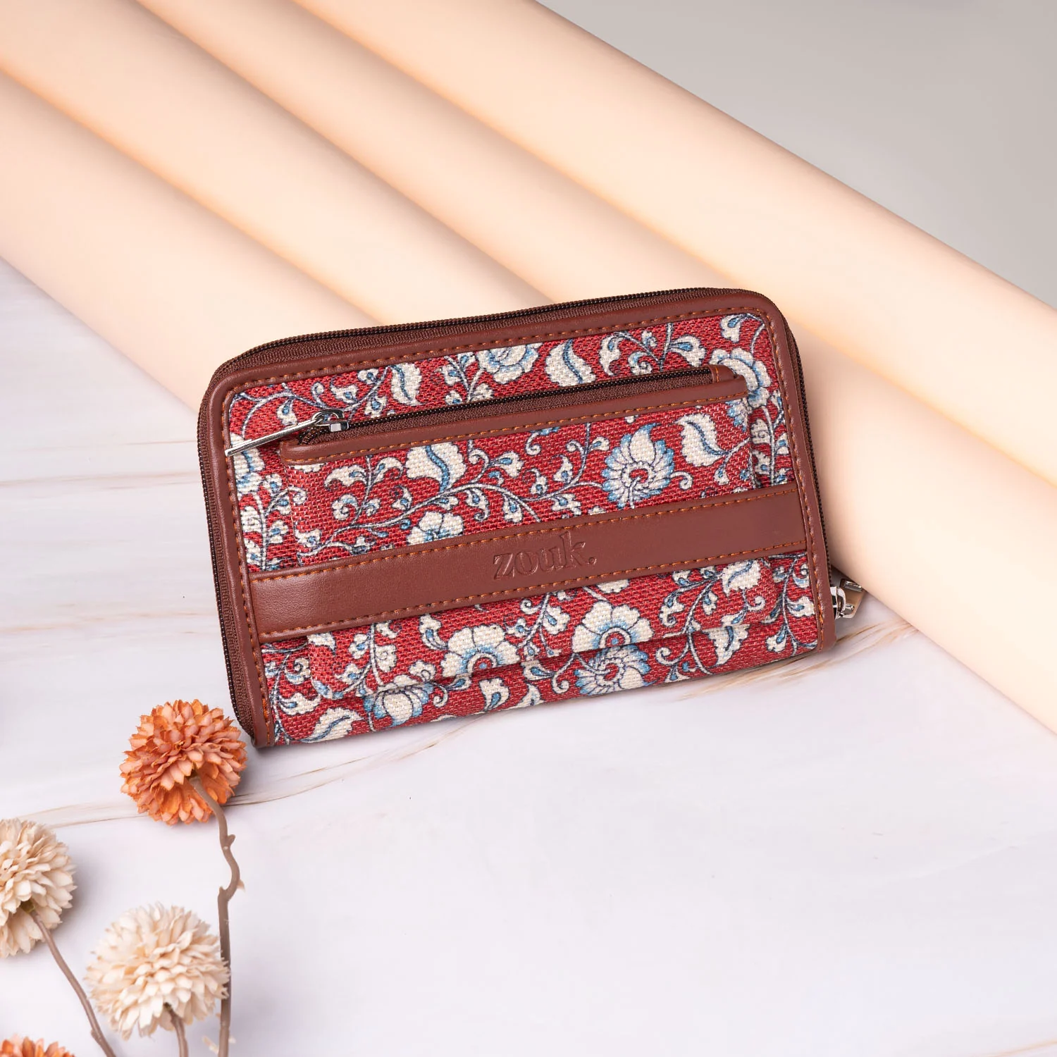 Chittoor Red Kalamkari - Office Bag & Classic Zipper Wallet Combo - Image 6