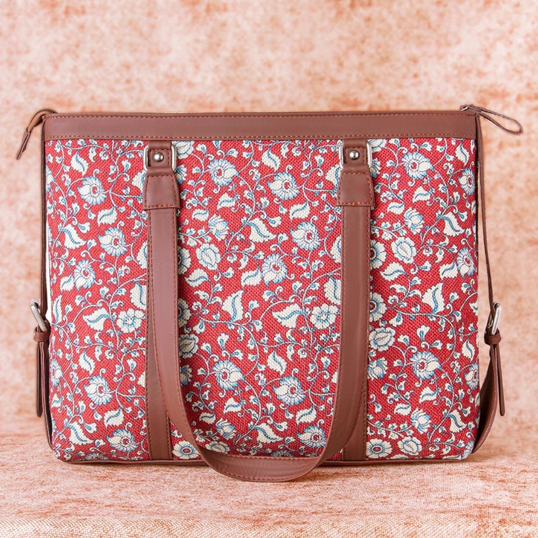 Chittoor Red Kalamkari Women's Office Bag - Image 3
