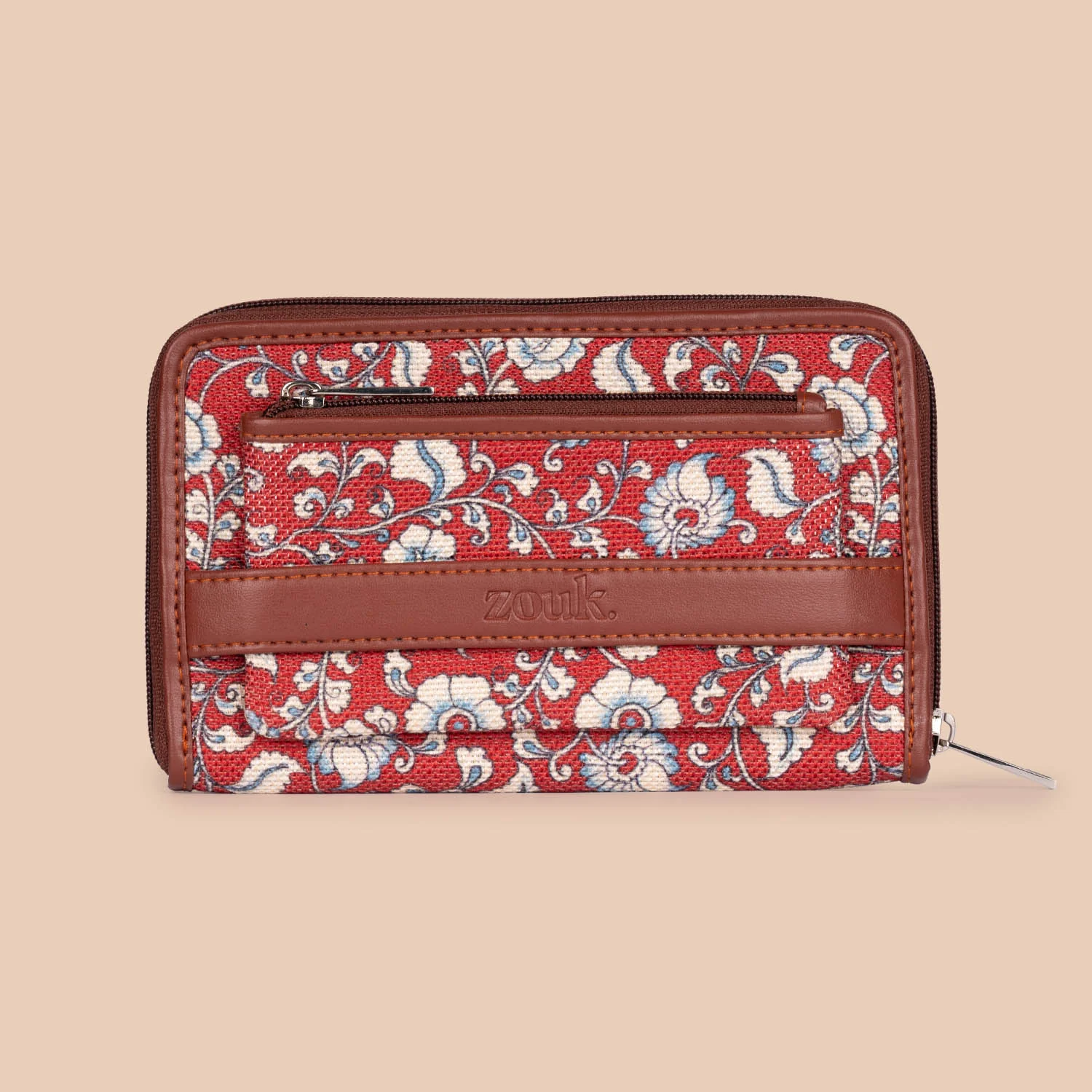 Chittoor Red Kalamkari Classic Zipper Wallet - Image 3