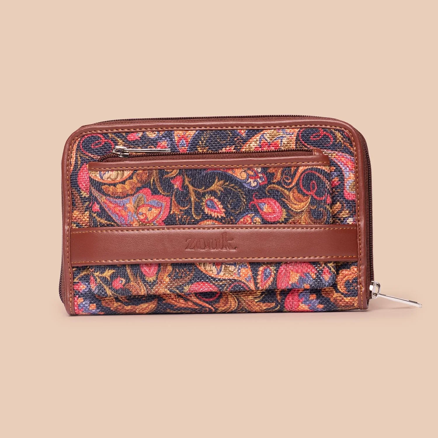 Paisley Print Classic Zipper Wallet - Image 3