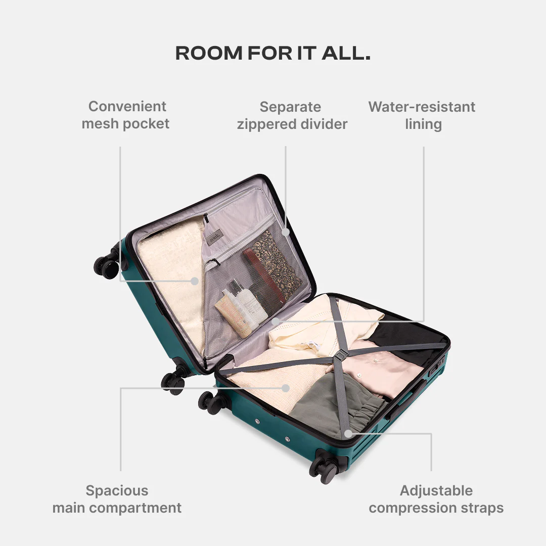 Dark Olive Sahana Trolley Bag - Set of 2 (Cabin + Large) - Image 9