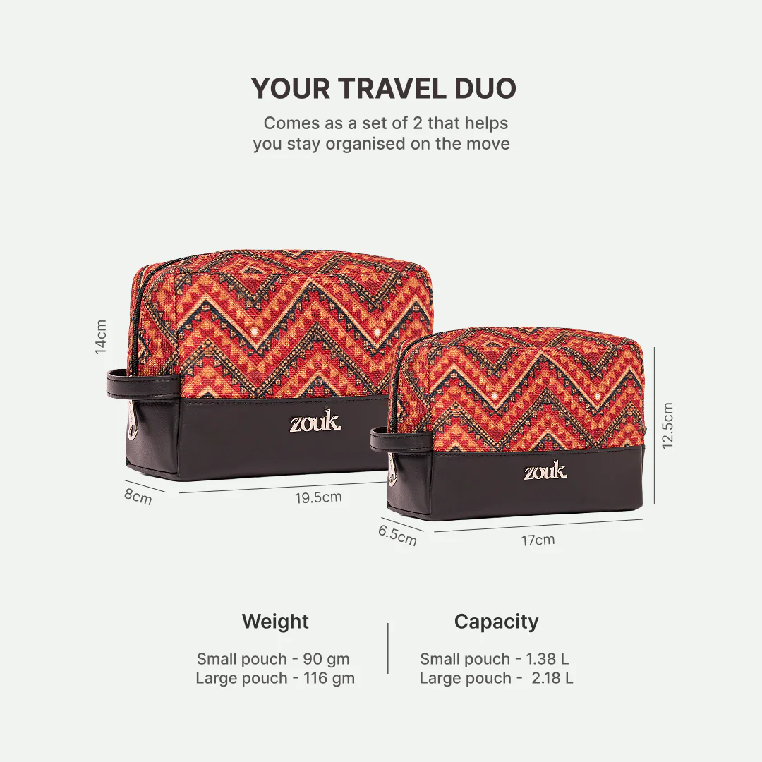 Dharwad Leher Raha Travel Pouch (Small+Medium) Combo - Image 3