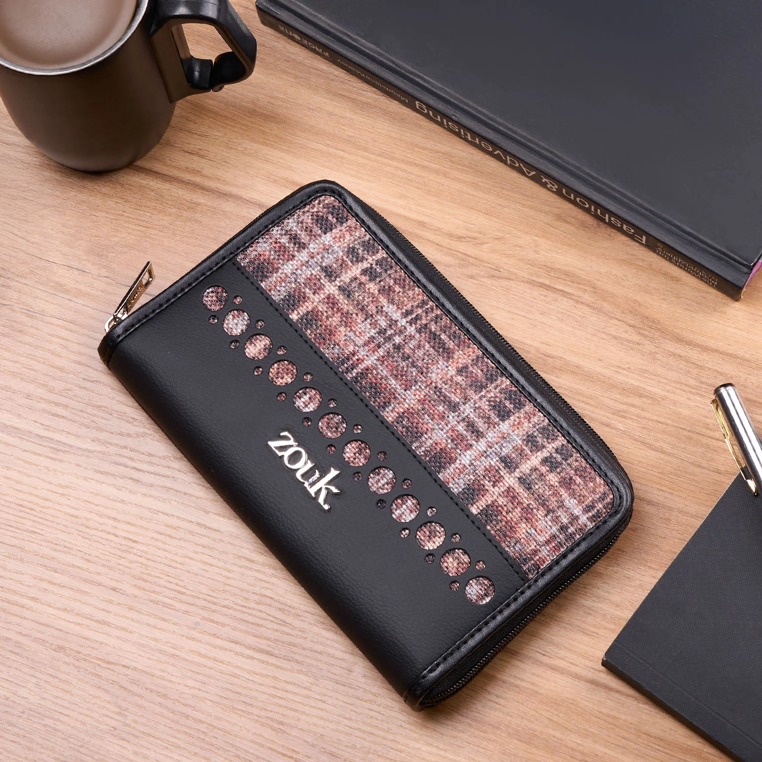 Eden Zipper Wallet - Cashmere Noir (Copper)